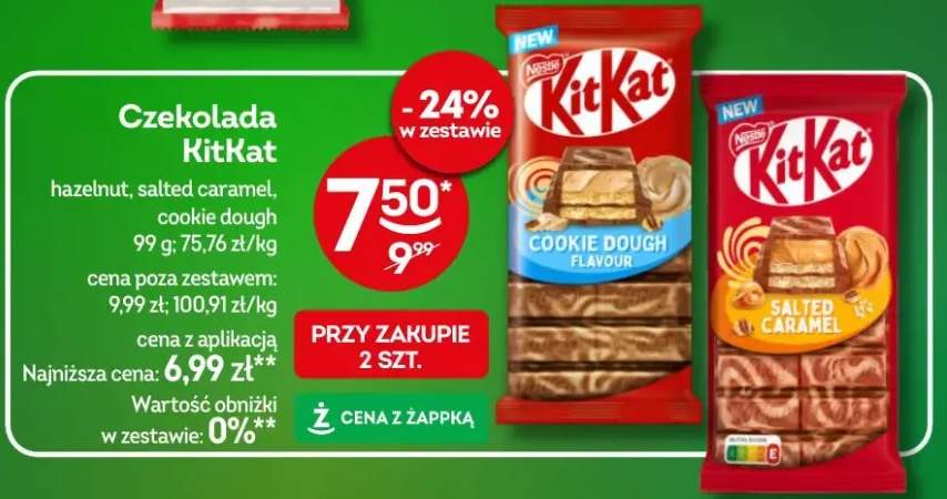 Czekolada KitKat hazelnut, salted caramel, cookie dough