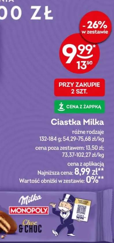 Ciastka Milka różne rodzaje