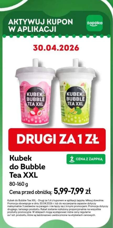 Kubek do bubble tea xxl