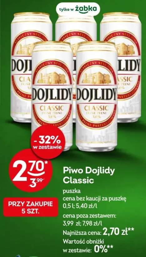 Piwo Dojlidy Classic puszka