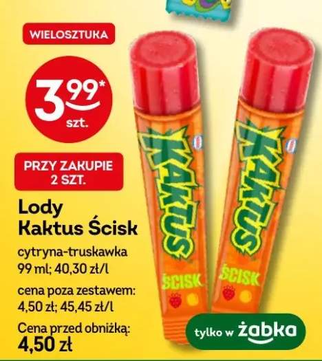 Lody kaktus ścisk cytryna-truskawka