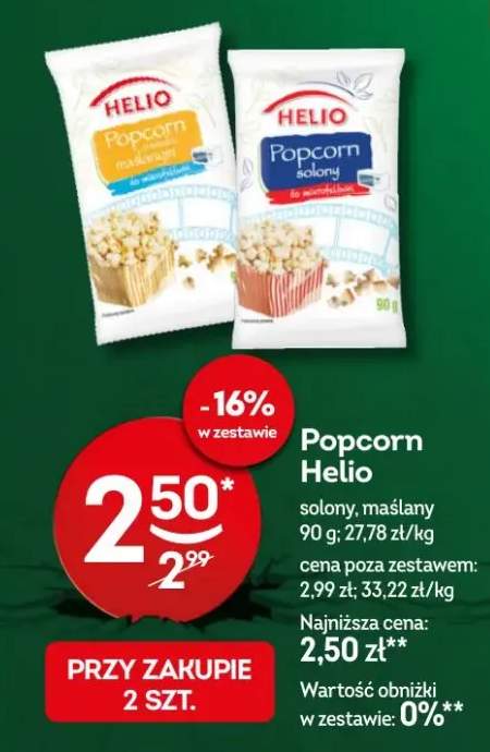 Popcorn helio solony, maślany