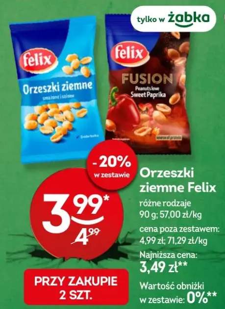 Orzeszki ziemne Felix różne rodzaje