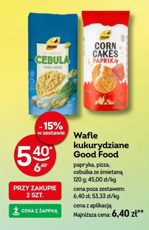 Wafle kukurydziane Good Food papryka, pizza, cebulka ze śmietaną