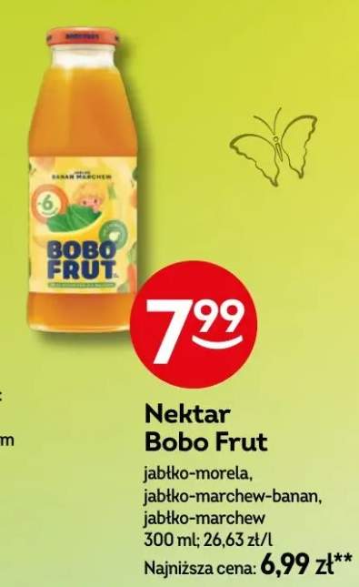 Nektar Bobo Frut jabłko-morela, jabłko-marchew-banan, jabłko-marchew