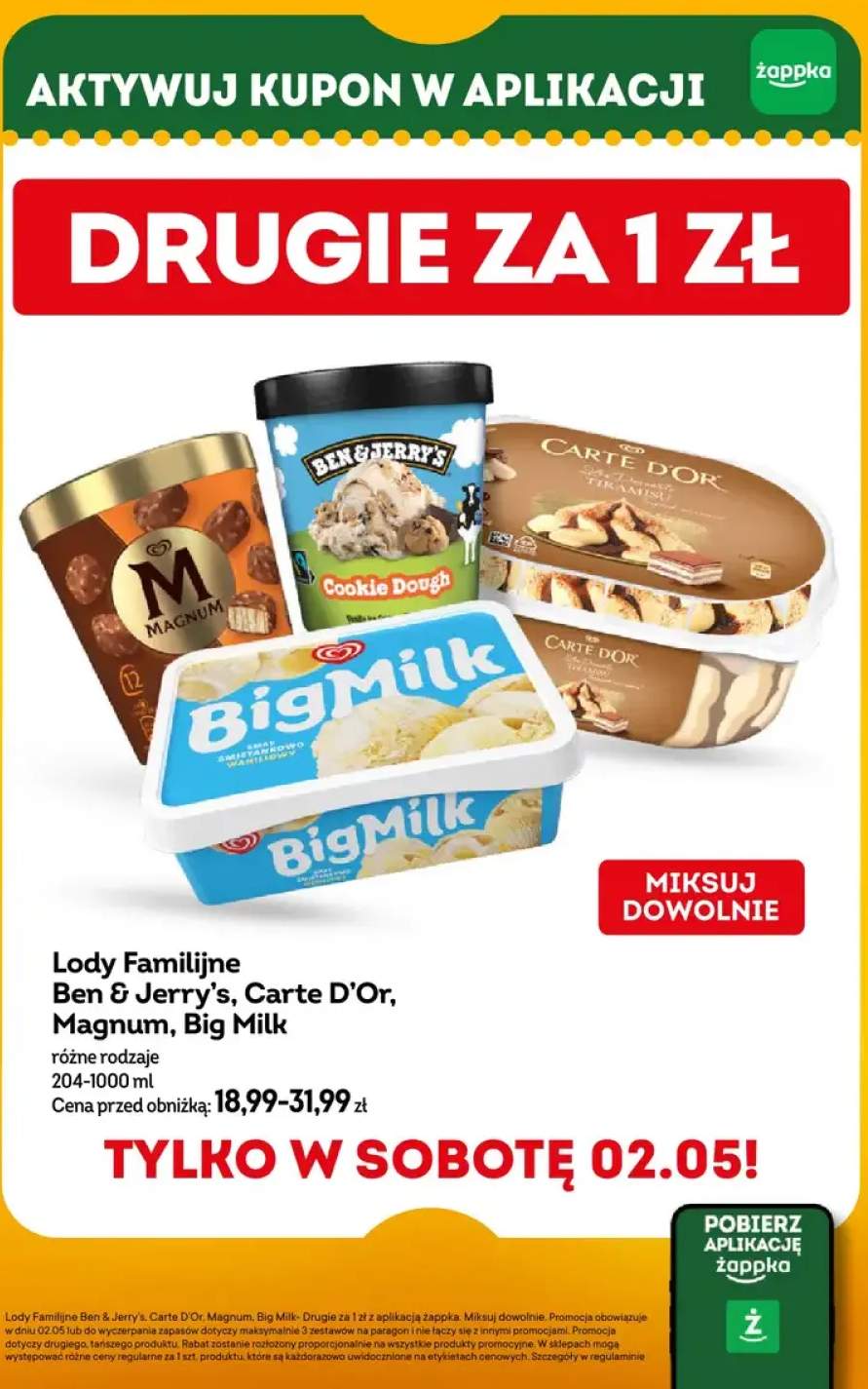 Lody familijne Big Milk śmietankowo waniliowy