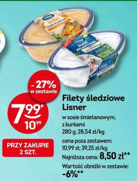 Filety śledziowe w sosie śmietanowym z kurkami Lisner