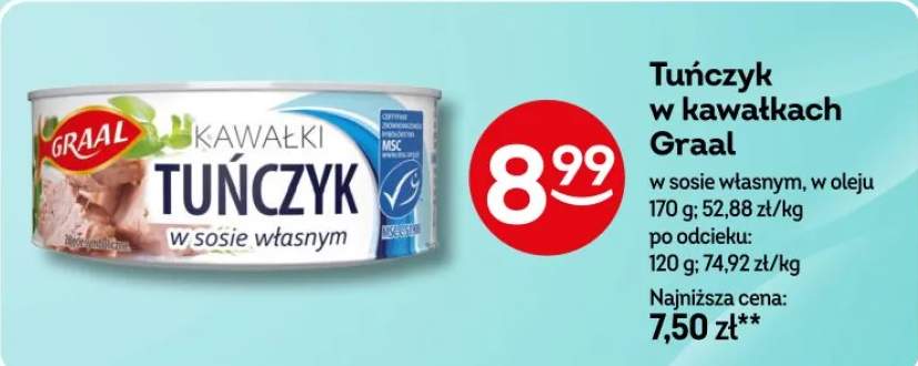 Tuńczyk w kawałkach w sosie własnym Graal