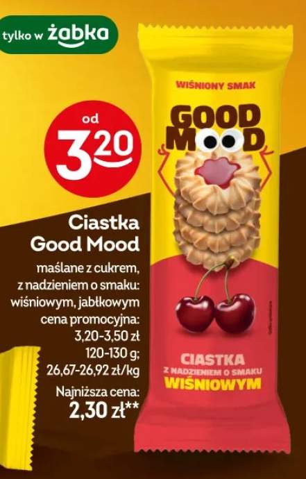 Ciastka Good Mood maślane z cukrem z nadzieniem o smaku jabłkowym