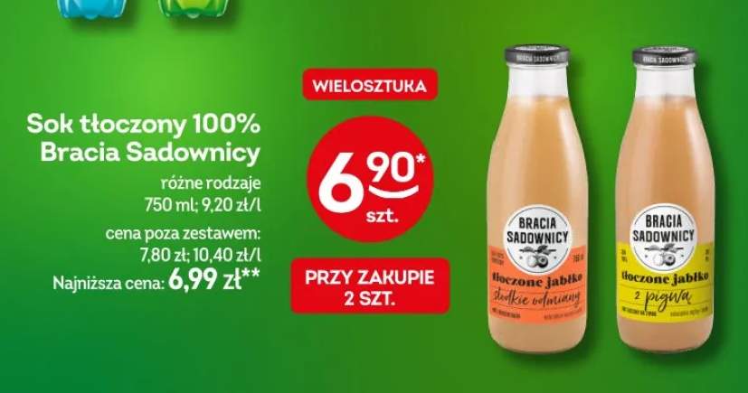 Sok tłoczony 100% Bracia Sadownicy jabłko z pigwą