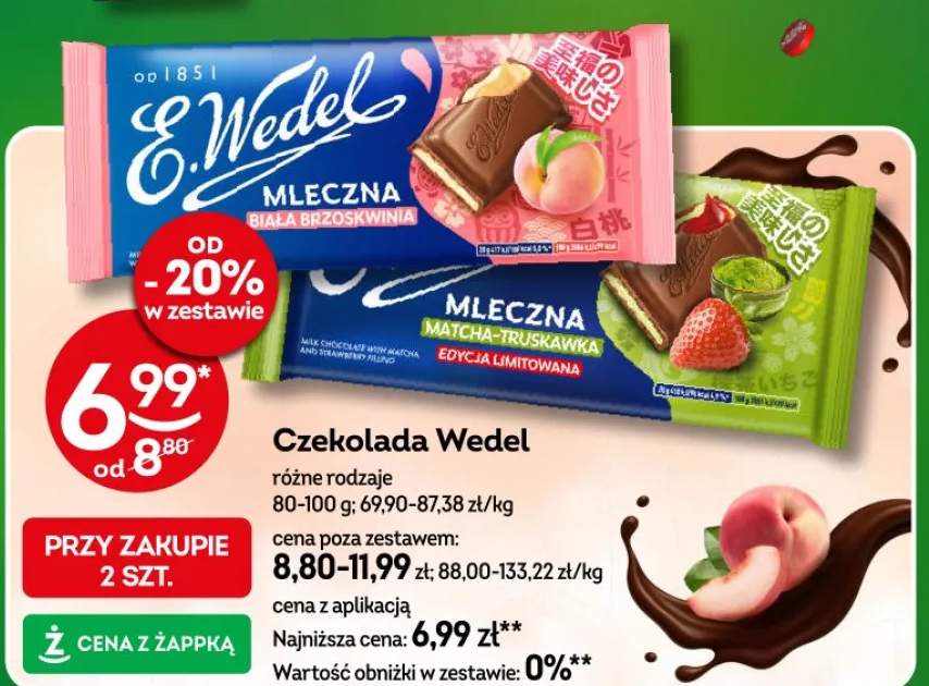 Czekolada E.Wedel Mleczna Matcha-Truskawka Edycja Limitowana