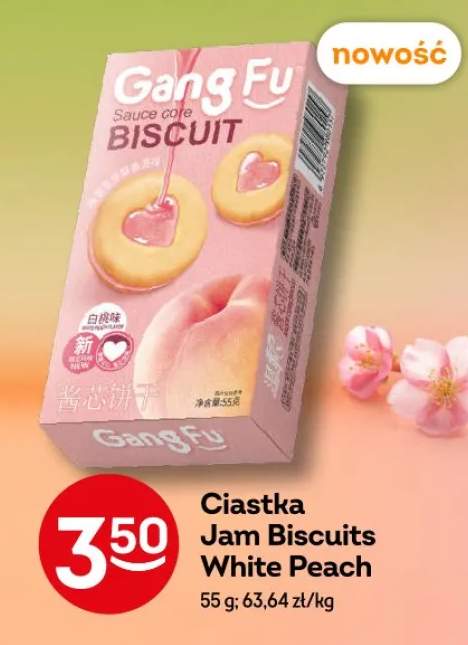 Ciastka Gang Fu Jam Biscuits White Peach