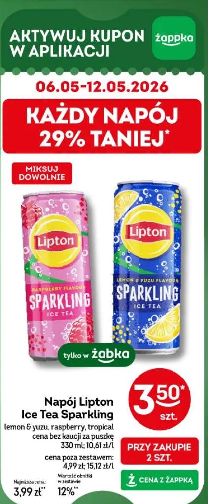 Napój Lipton Ice Tea Sparkling raspberry