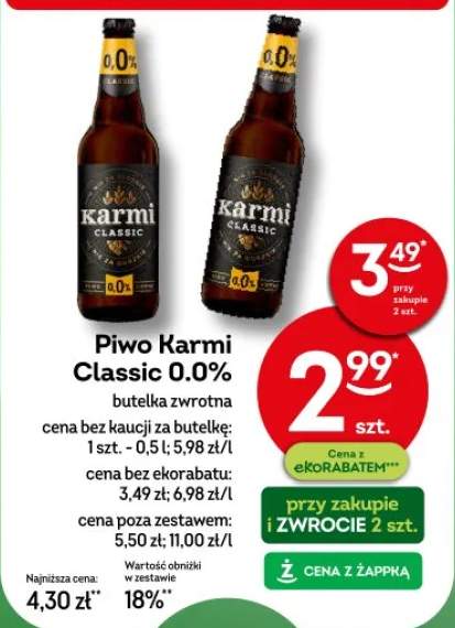 Piwo Karmi Classic 0.0% butelka zwrotna