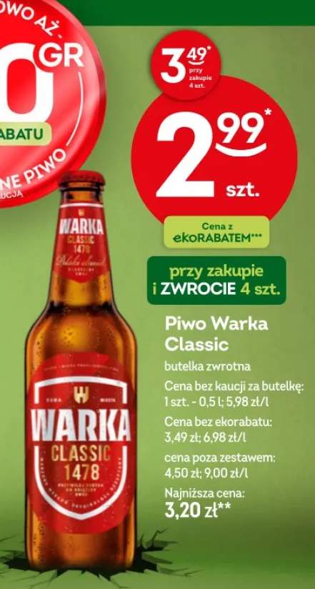 Piwo Warka Classic 1478
