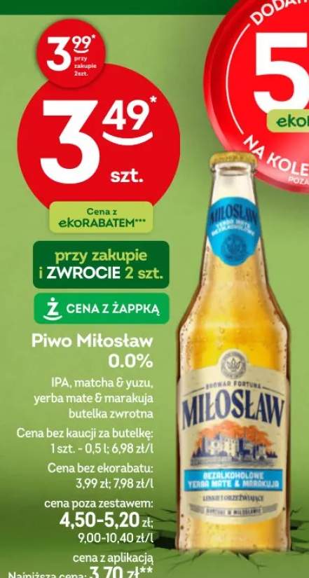 Piwo Miłosław 0.0% IPA matcha & yuzu yerba mate & marakuja butelka zwrotna