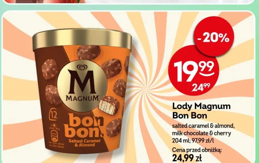 Lody Magnum Bon Bon milk chocolate & cherry