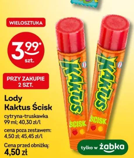 Lody Kaktus Ścisk cytryna-truskawka Koral