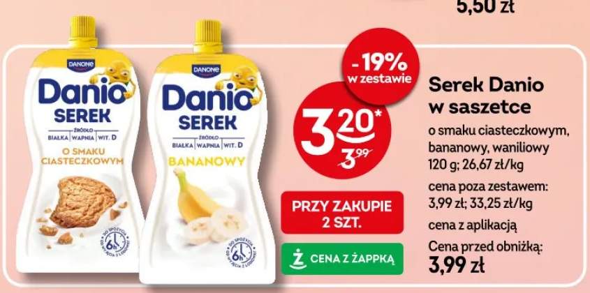 Serek Danio w saszetce bananowy Danone