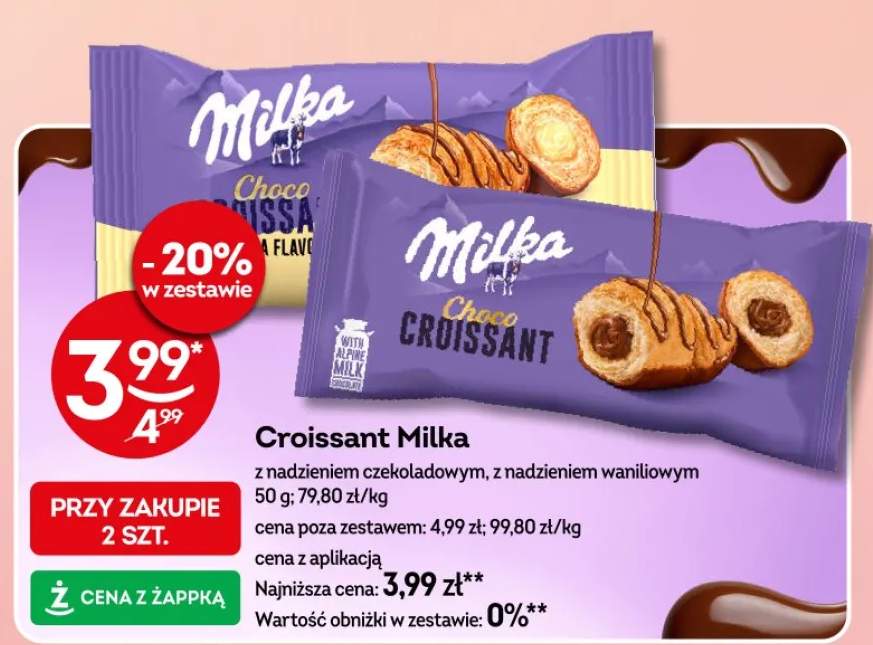 Croissant Milka Choco z nadzieniem waniliowym