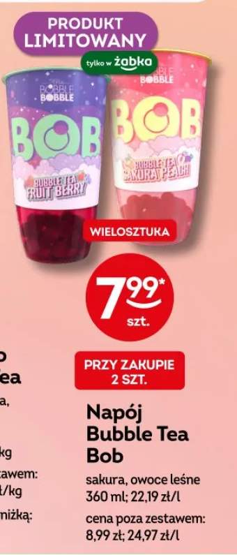 Napój Bubble Tea Bob Bobble owoce leśne