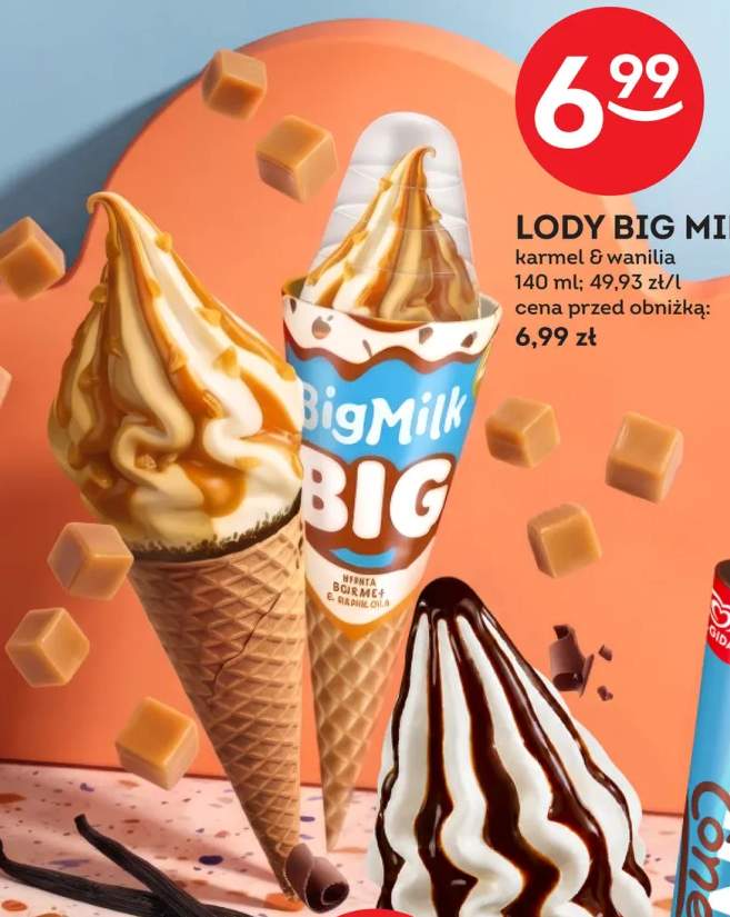 Lody Big Milk karmel & wanilia