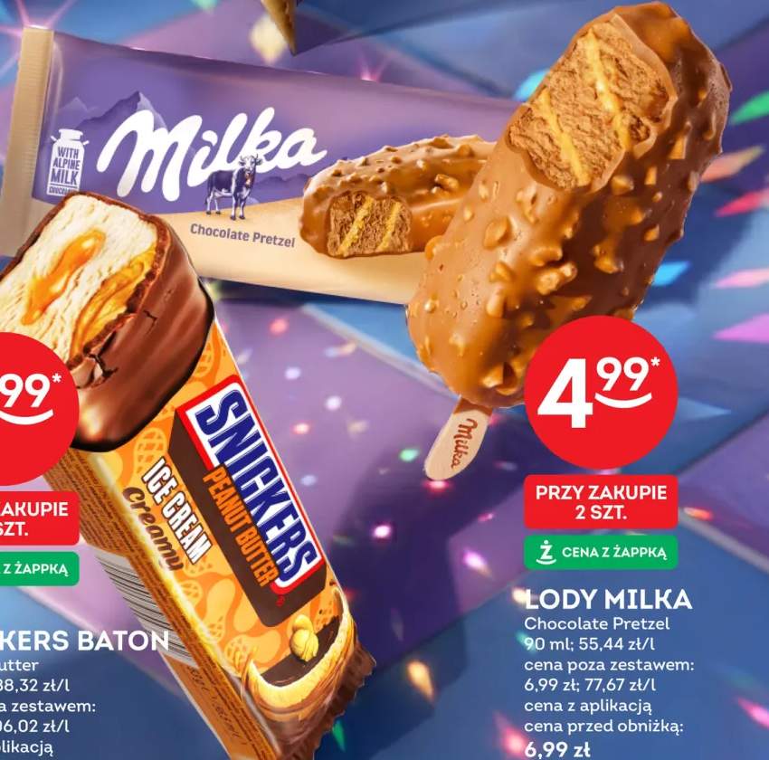 Lody Milka Chocolate Pretzel