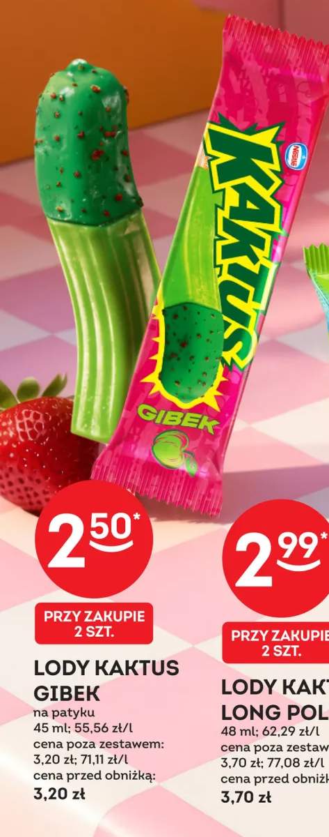 Lody Kaktus Gibek na patyku