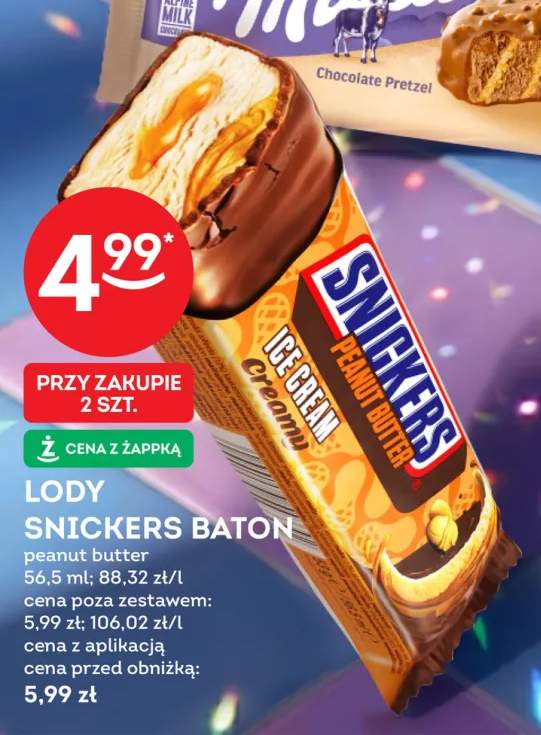 Lody Snickers Baton Peanut Butter