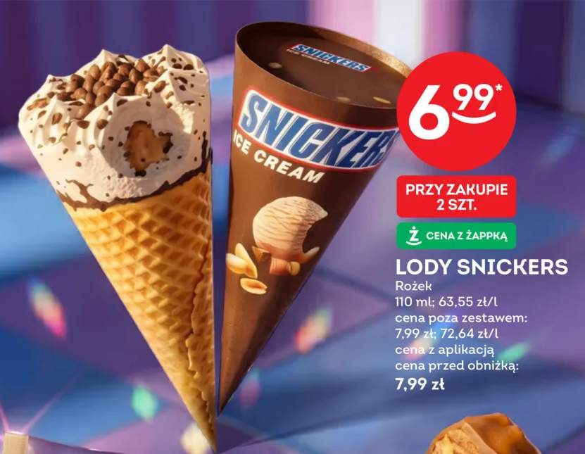 Lody Snickers Rożek