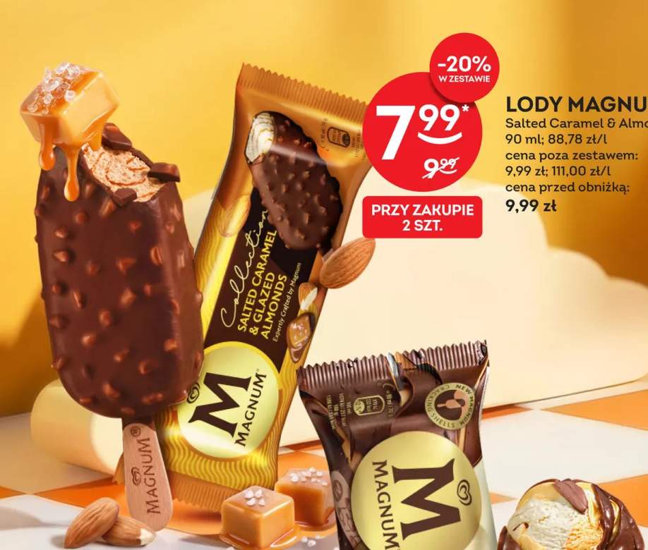 Lody Magnum Salted Caramel & Almonds