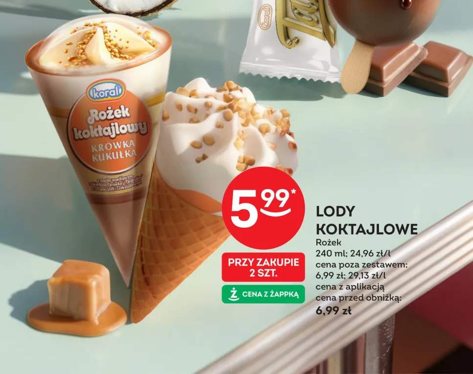 Lody koktajlowe rożek