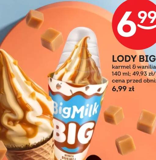 Lody Big Milk karmel & wanilia