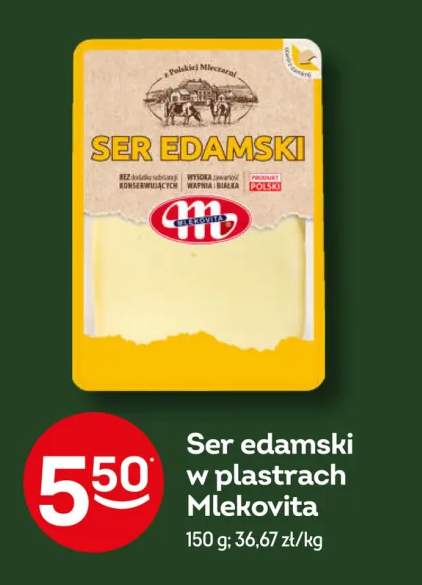 Ser edamski w plastrach Mlekovita