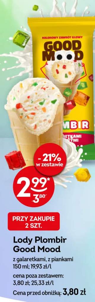 Lody Plombir Good Mood z galaretkami i piankami