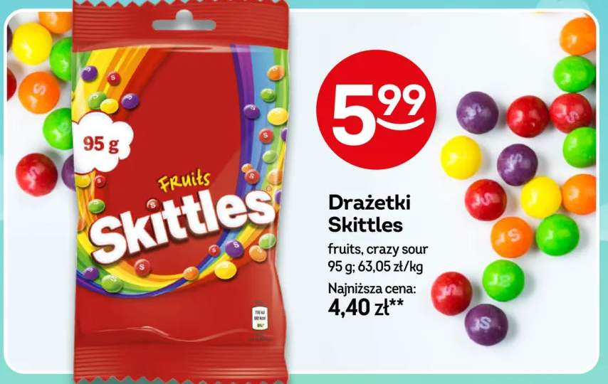 Drażetki Skittles crazy sour