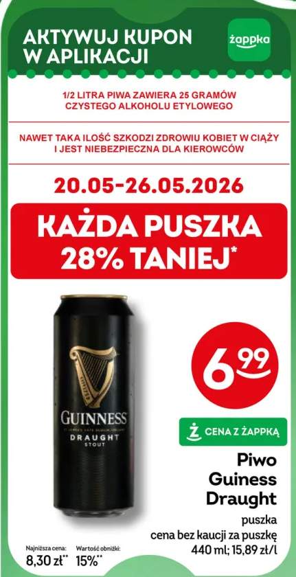 Piwo Guiness Draught puszka