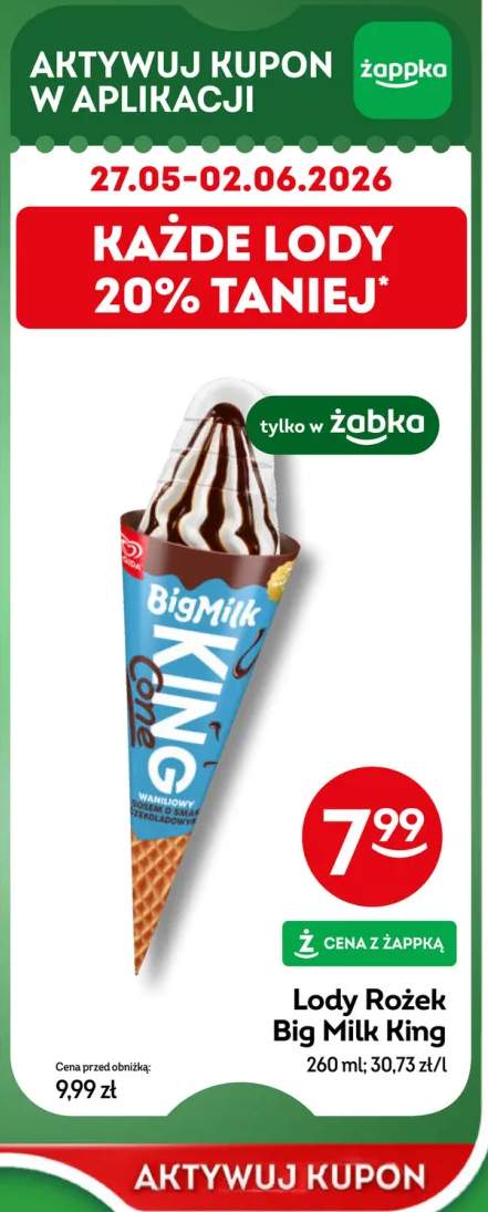 Lody Rożek Big Milk King