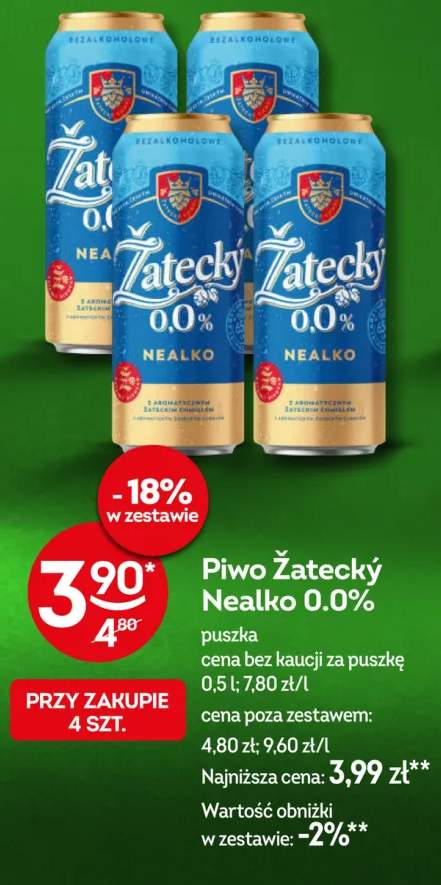 Piwo bezalkoholowe Žatecký Nealko 0.0%