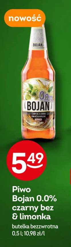 Piwo bezalkoholowe Bojan 0.0% czarny bez & limonka