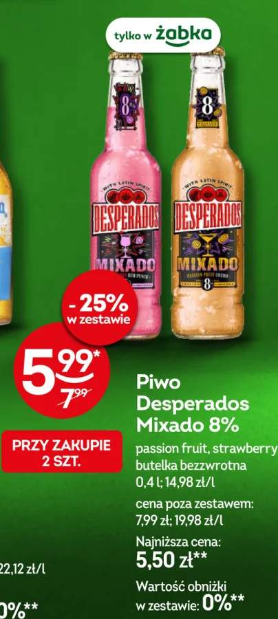 Piwo Desperados Mixado 8% passion fruit