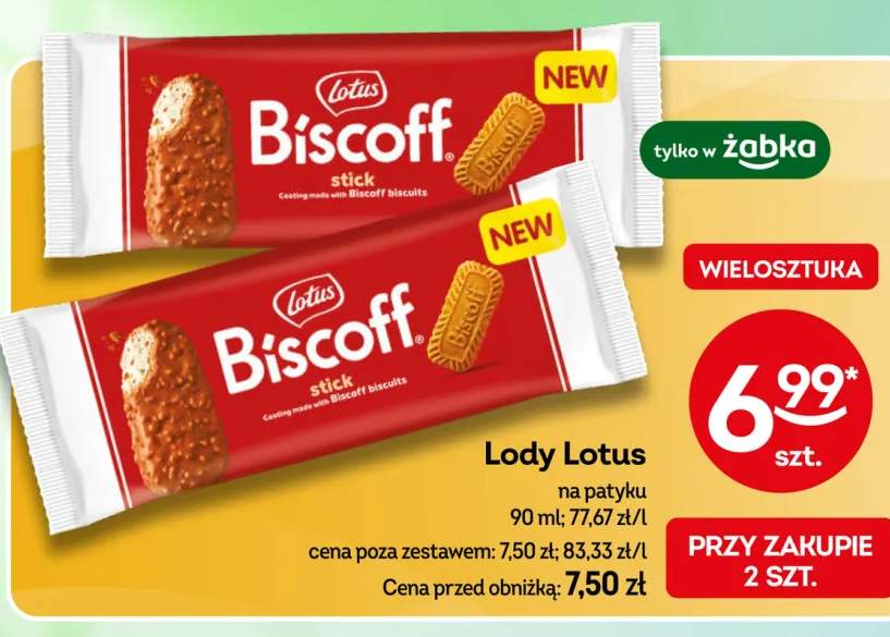 Lody na patyku Lotus Biscoff