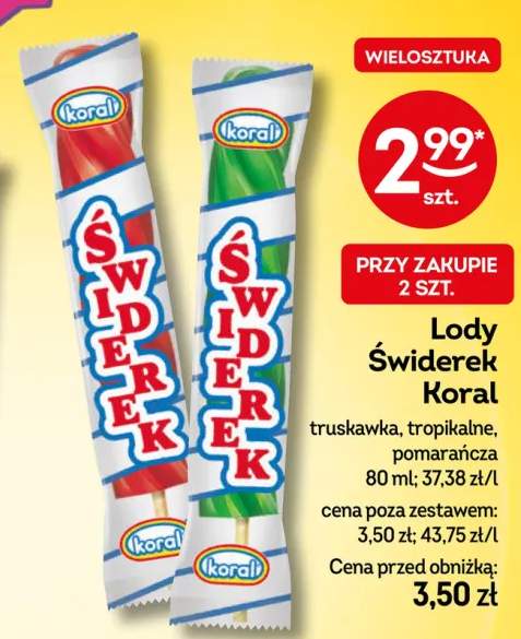 Lody Świderek Koral pomarańcza