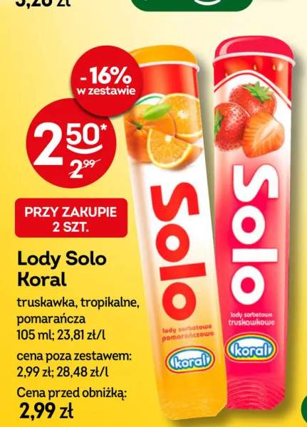 Lody Solo Koral tropikalne