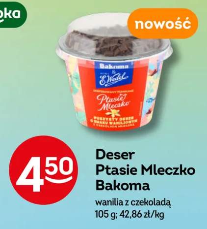 Deser Ptasie Mleczko Bakoma wanilia z czekoladą