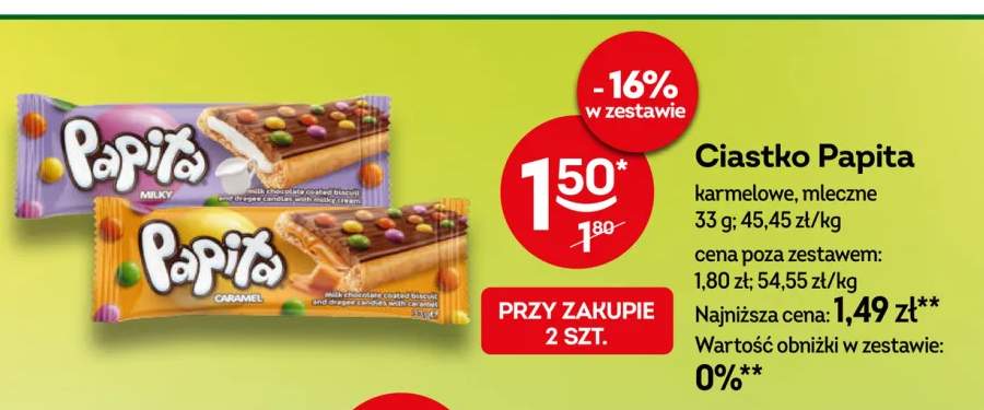 Ciastko Papita mleczne
