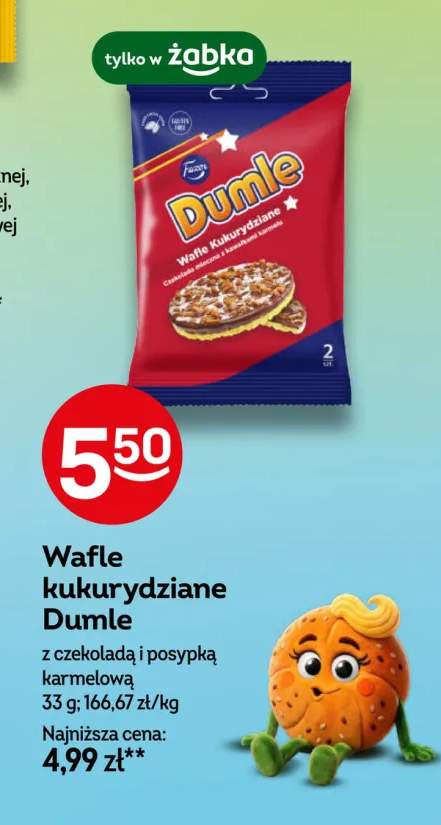 Wafle kukurydziane Fazer Dumle z czekoladą i posypką karmelową