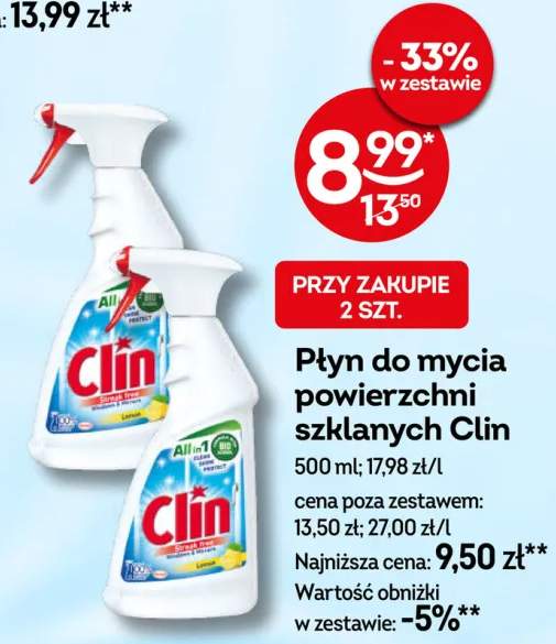 Płyn do mycia powierzchni szklanych Clin