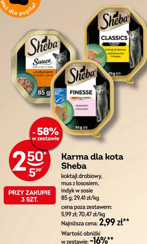 Karma dla kota Sheba indyk w sosie