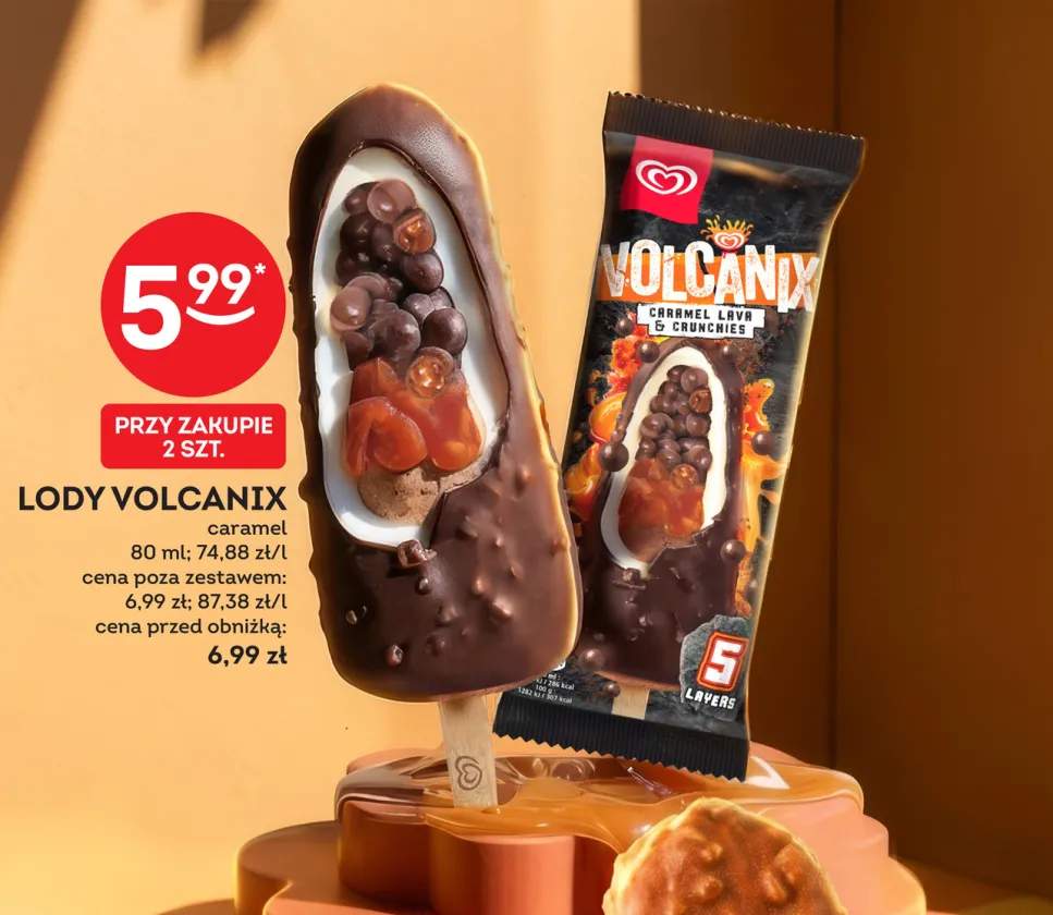 Lody Volcanix caramel